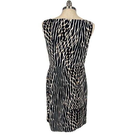 Vince Camuto Animal Zebra Print Sheath Dress Size 12 Career Cotton Spandex Blend - Picture 4 of 9